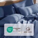 Shilucheng 100% Cotton King Size Sheets Set - 1500 Thread Count，Luxury Egyptian Cotton Bed Sheets，5-Star Hotel Quality Sheets, Breathable & Cooling, 16 Inch Deep Pocket - 4 Piece (Navy Blue) - Image 4