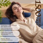 Shilucheng 100% Cotton King Size Sheets Set - 1500 Thread Count，Luxury Egyptian Cotton Bed Sheets，5-Star Hotel Quality Sheets, Breathable & Cooling, 16 Inch Deep Pocket - 4 Piece (Navy Blue) - Image 5