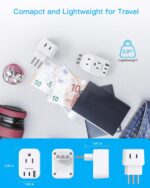 Italy Travel Plug Adapter, HANYCONY Type L Power Plug Adapter with 2 Outlets 3 USB Ports(2 USB C) for US USA to Italy Rome Uruguay Chile Travel Essentials - Image 5