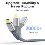 8k Hdmi Cable 6.6ft Ultra High Speed HDMI 2.1 Cable 8K@60HZ 4K@120HZ 48Gbps HDMI Cord for HDTV,PS4,PS5,Monitor Laptop,Xbox,HDCP 2.2&2.3 Support HDR,eARC,Dolby.(Silvery) - Image 7