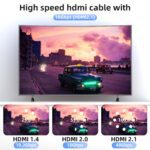 8k Hdmi Cable 6.6ft Ultra High Speed HDMI 2.1 Cable 8K@60HZ 4K@120HZ 48Gbps HDMI Cord for HDTV,PS4,PS5,Monitor Laptop,Xbox,HDCP 2.2&2.3 Support HDR,eARC,Dolby.(Silvery) - Image 8