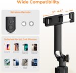 Sensyne Selfie Stick for Phone, Extendable Travel Tripod with Detachable Remote for Photography, Selfies, Compatible with All Cell Phones, Black - Image 6