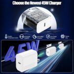 45W USB C Fast Charger for iPhone 17/ Air/16/15 Pro Max,2Pack 10FT Type C Charger Block & Cable, PD 3.0 Super Fast Charging for iPad Pro MacBook Air/Pro M1/M2, AirPods - Image 5