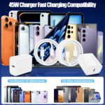 45W USB C Fast Charger for iPhone 17/ Air/16/15 Pro Max,2Pack 10FT Type C Charger Block & Cable, PD 3.0 Super Fast Charging for iPad Pro MacBook Air/Pro M1/M2, AirPods - Image 8