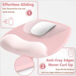 AKIT Ergonomic Mouse Pad with Wrist Rest& Keyboard Wrist Rest, Wrist Rest for Computer Keyboard, Pain Relief, Non-Slip Rubber Base, Mousepad Wrist Support for Gaming, Office, Gradient Pink - Image 6