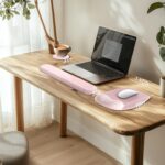 AKIT Ergonomic Mouse Pad with Wrist Rest& Keyboard Wrist Rest, Wrist Rest for Computer Keyboard, Pain Relief, Non-Slip Rubber Base, Mousepad Wrist Support for Gaming, Office, Gradient Pink - Image 8