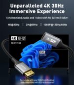 2-Pack Display Port to HDMI 4K Adapter | Braided DP DisplayPort Male to HDMI Female Uni-Directional Converter for PC Dell HP AMD NVIDIA Laptop HDTV Monitor and Other Passive - Image 3