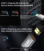 2-Pack Display Port to HDMI 4K Adapter | Braided DP DisplayPort Male to HDMI Female Uni-Directional Converter for PC Dell HP AMD NVIDIA Laptop HDTV Monitor and Other Passive - Image 5
