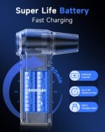 Compressed Air Duster, 150000RPM Super Power Cordless Electric Air Duster, Fast Charging Rechargeable Air Blower Vacuum Cleaner 3-Gear Adjustable for Computer, Keyboard, Car, Outdoor and Home - Image 4