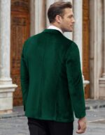 COOFANDY Men's Velvet Blazer Notched Lapel Velour Suit Jacket One Button Tuxedo Jackets for Wedding Prom Party Dinner - Image 4