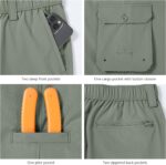 BASSDASH Men's Fishing Cargo Pants Water Resistant Quick Dry Lightweight UPF 50+ for Outdoor Hiking Elastic Waist Pants FP05M - Image 5