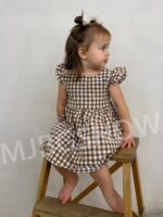 Toddler Baby Girls Gingham Dress Ruffle Sleeve Backless Plaid Dresses Holiday Casual Spring Summer Dress Size 6M-6T - Image 5