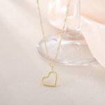 ASCOMY Dainty Gold Necklace for Women 14K Gold Plated Necklaces for Her Delicate Love Heart Necklace Heart Pendant Necklace Cute Necklaces Festival Jewelry Gift for Women - Image 7