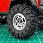 MORLORDY 4Pcs 1.3" Beadlock Wheels and Tires Set for SCX24 Ascent-18 TRX4M 1/18 1/24 RC Crawler Car Upgrade Parts (Style A - Silver) - Image 3