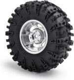MORLORDY 4Pcs 1.3" Beadlock Wheels and Tires Set for SCX24 Ascent-18 TRX4M 1/18 1/24 RC Crawler Car Upgrade Parts (Style A - Silver) - Image 5