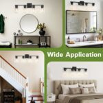 Espird 4 Light Matte Black Bathroom Light Fixture - Black Vanity Light Square Design & UL Certification, Bathroom Lighting FIxtures Over Mirror, Modern Light Fixtures - Image 9