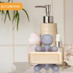 Cute Cat & Bear Sponge Holder for Sink – Creative Kitchen Sponge Organizer with Non-Slip Base, Adorable Yellow & Gray Design, Practical and Fun Accessory for a Neat, Tidy Kitchen - Image 6