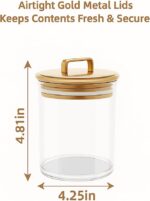 Gold Candy Jar with Lid Decorative Clear PET Jar for Office Desk, Kitchen, or Bathroom – Cute Storage Container, Canister for Kitchen and Desk Organization 16 oz - Image 3