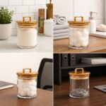 Gold Candy Jar with Lid Decorative Clear PET Jar for Office Desk, Kitchen, or Bathroom – Cute Storage Container, Canister for Kitchen and Desk Organization 16 oz - Image 4