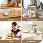 Gold Candy Jar with Lid Decorative Clear PET Jar for Office Desk, Kitchen, or Bathroom – Cute Storage Container, Canister for Kitchen and Desk Organization 16 oz - Image 7