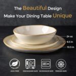 AmorArc Ceramic Dinnerware Sets,Handmade Reactive Glaze Stoneware Plates and Bowls Set,Highly Chip and Crack Resistant | Dishwasher & Microwave Safe Dishes Set,Service for 6 (18pc) - Image 3