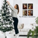 EUYTHNGYF Christmas Tree Book Reading Santa Wall Art Decor Set of 4, Dark Academia Bookish Christmas Poster Prints Pictures Wall Decor for Home Library Reading Room Nook Corner, 8x10 Unframed - Image 4