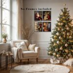 EUYTHNGYF Christmas Tree Book Reading Santa Wall Art Decor Set of 4, Dark Academia Bookish Christmas Poster Prints Pictures Wall Decor for Home Library Reading Room Nook Corner, 8x10 Unframed - Image 5