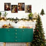 EUYTHNGYF Christmas Tree Book Reading Santa Wall Art Decor Set of 4, Dark Academia Bookish Christmas Poster Prints Pictures Wall Decor for Home Library Reading Room Nook Corner, 8x10 Unframed - Image 8