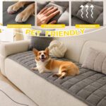 Dog Couch Cover Washable,Fuzzy Pet Couch Covers for 3 Cushion Sofa Pet Friendly, Non-Slip Soft Comfortable Furniture Protective Mat (Gray, 27.6''x59.06'') - Image 7