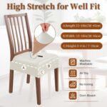 Waterproof Dining Chair Seat Covers Leather Kitchen Seat Covers, Stain Resistant Stretch Chair Seat Covers for Dining Room Chairs Set of 6, Rear Covered Washable Dining Chair Covers Cream - Image 7