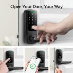 ULTRALOQ Latch 5 World's First Built-in WiFi Smart Lock with Fingerprint, 5-in-1 Keyless Entry Door Lock with Touch Digital Keypad, App Control, Black - Image 3