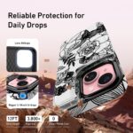 FUNMIKO for iPhone 15 Plus Wallet Case with Card Holder + Cash Clip, RFID-Blocking, Military-Grade Drop Protection & UV-Printed Artwork, Magnetic Closure with Leather Kickstand - Floral Sketch - Image 6