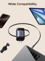 UGREEN Nexode 100W GaN USB C Retractable Charger with Built-in Cable, 3-Port Fast Charging Wall Adapter for Laptop, MacBook Pro/Air, iPhone 17/16, Galaxy S25, Pixel, iPad, MatePad, DJI Drone - Image 9