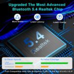 Upgraded USB Bluetooth 5.4 Adapter for PC, Wireless USB Dongle for Laptop Desktop Windows 11 10 8.1 7, Plug n Play Bluetooth Headphones Headset Speaker Mouse Keyboard Printer Controller - Image 3