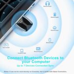 Upgraded USB Bluetooth 5.4 Adapter for PC, Wireless USB Dongle for Laptop Desktop Windows 11 10 8.1 7, Plug n Play Bluetooth Headphones Headset Speaker Mouse Keyboard Printer Controller - Image 5