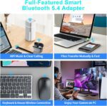 Upgraded USB Bluetooth 5.4 Adapter for PC, Wireless USB Dongle for Laptop Desktop Windows 11 10 8.1 7, Plug n Play Bluetooth Headphones Headset Speaker Mouse Keyboard Printer Controller - Image 8