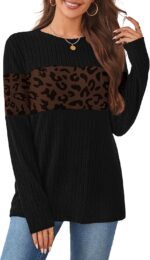 WIHOLL Womens Sweaters Trendy Color Block Tops Long Sleeve Shirts Fall Outfits Early Fall Fashion 2025 Winter Clothing - Image 4