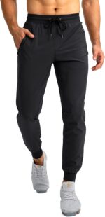 Pudolla Men's Lightweight Jogger Pants Workout Gym Running Pants with Zipper Pockets for Athletic Casual - Image 3