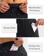 Pudolla Men's Lightweight Jogger Pants Workout Gym Running Pants with Zipper Pockets for Athletic Casual - Image 5