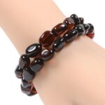Justinstones Natural Amber Honey Wax Energy Beads Bracelet Crystal Healing Irregular Freeform Baltic Amber Stretchable Bracelet for Adults (Women/Men) - Image 4