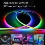 Smart Ultra-Thin 0.2in/5mm Bar Light, 5V USB Powered LED Light Strip with APP Control, Can be Installed in Narrow Gaps of Electronic Devices, Home Decor, and Automotive Spaces (160LEDs, 4.92ft/1.5m) - Image 5