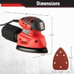 Electric Sander Tool - 14000RPM Mouse Detail Sander with Dust Collection System and 12pc Sandpaper - 120V Electric Hand Sanders for Wood by Stalwart - Image 8