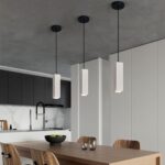Concrete Linear Pendant Light,Modern LED Industrial Hanging Cement Pendant Lighting Fixture for Kitchen Island Dinning Room Bedroom Bedside Table Small Pendant Lights(3-Pack) - Image 4
