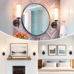 Matte Black Wall Sconces Set of 2, Modern Bathroom Sconces Wall Lighting with Opal White Glass, Vanity Light Fixtures for Bathroom, Wall Mount Lights for Living Room Bedroom Hallway, Hardwired - Image 5