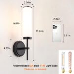 Matte Black Wall Sconces Set of 2, Modern Bathroom Sconces Wall Lighting with Opal White Glass, Vanity Light Fixtures for Bathroom, Wall Mount Lights for Living Room Bedroom Hallway, Hardwired - Image 8