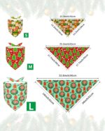 PET SHOW 100 Pack Christmas Dog Bandanas Bulk for Small Medium Dogs No Stitch Scarves Xmas Triangle Bibs Kerchief Set Pet Girl Boy Holiday Party Grooming Accessories, M - Image 3
