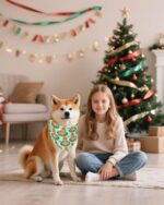 PET SHOW 100 Pack Christmas Dog Bandanas Bulk for Small Medium Dogs No Stitch Scarves Xmas Triangle Bibs Kerchief Set Pet Girl Boy Holiday Party Grooming Accessories, M - Image 6