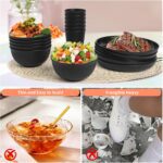 36 pcs Wheat Straw Dinnerware Sets, Unbreakable Reusable Dinnerware Set Kitchen Cups Plates and Bowls Sets, Dishwasher Microwave Safe Plates,Outdoor Camping Dishes (Black) - Image 6