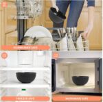 36 pcs Wheat Straw Dinnerware Sets, Unbreakable Reusable Dinnerware Set Kitchen Cups Plates and Bowls Sets, Dishwasher Microwave Safe Plates,Outdoor Camping Dishes (Black) - Image 7