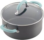 Rachael Ray 11-Piece Hard Anodized Aluminum Cookware Set, Light Blue Handles - Image 6